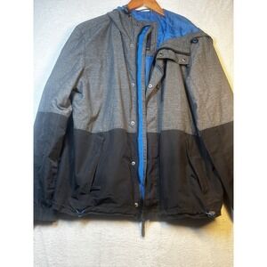 American Eagle Outfitters Jacket Rain Wind Grey Blue Men's Medium Pockets Zip